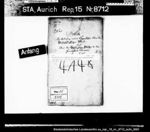 Das geplante neue Lagerbuch über die sielbeitragspflichtigen Lande und Plätze in der Herrlichkeit Dornum