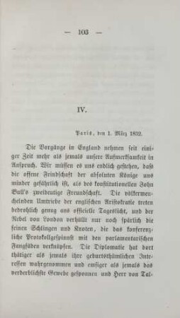 IV. [Die englische Aristrokatie - Perier und Canning]