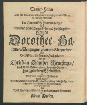 Trauer-Zeilen [...]