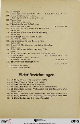 Bleistiftzeichnungen (Nr. 334-354)