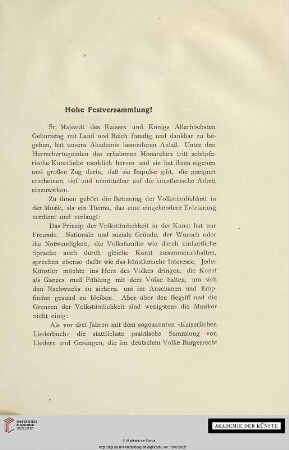 Hohe Festversammlung!