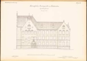 Amtsgerichts- und Gefängnisgebäude, Kattowitz: Hauptansicht 1:100