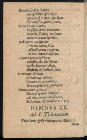Hymnus XX. Ad S. Trinitatem.