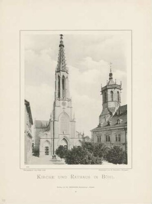 "Kirche und Rathaus in Bühl" (Baden)