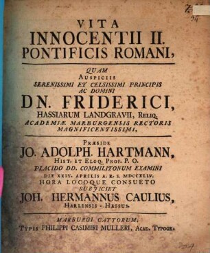 Vita Innocentii II. Pontificis Romani