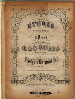 Etudes, 3. 12 études brillantes et mélodiques : pour le piano ; op. 105