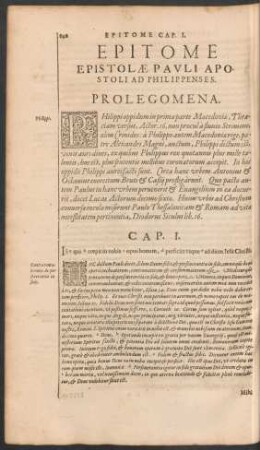 Epitome Epistolae Pauli Apostoli Ad Philippenses.
