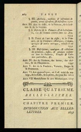 XVIII-XXXVI, Classe Quatrieme. - Partie Troisieme.