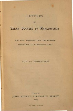 Letters : Now first publ. from the original mss. at Madresfield Court. With an introd.