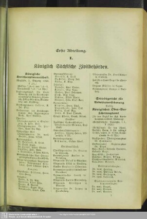 I. Königlich Sächsische Zivilbehörden