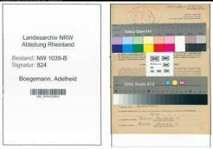 Entnazifizierung Adelheid Boegemann , geb. 30.10.1878 ()