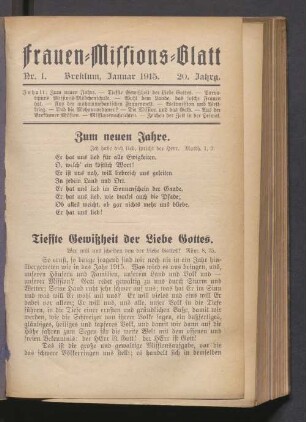 Nr. 1. Januar 1915