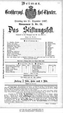 Das Stiftungsfest