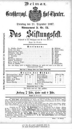 Das Stiftungsfest