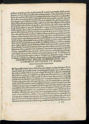 Exhortatio Iacobi Henrichmanni Ad Literarum Studiosos Ut Barbariem eliminent, & eloquentiam venentur.