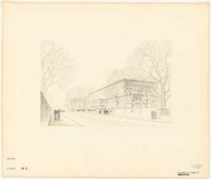 Verwaltungsgebäude der Sächsischen Bauernschaft, Dresden: Perspektivische Ansicht von Punkt B (Variante)