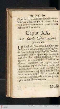 Caput XX: De facili observatione statutorum