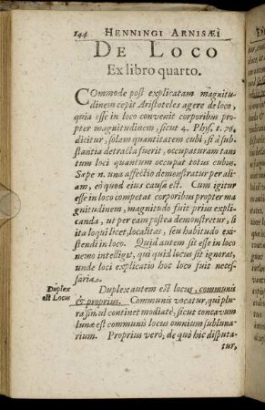 De Loco Ex libro quarto.