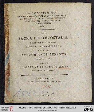 Ad sacra pentecostalia religiose celebranda civium academicorum pietatem auctoritate senatus excitaturus
