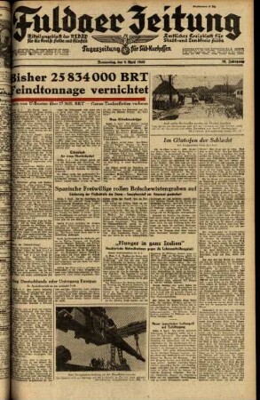 Ausgabe vom Donnerstag, den 08. April 1943.
