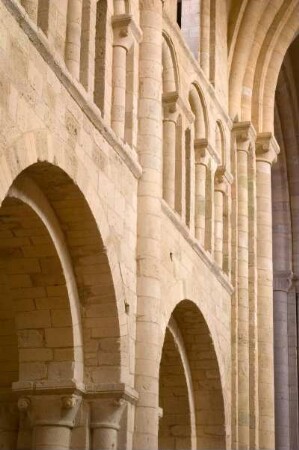 Frankreich. Basse Normandie. Manche. Lessay. Abteikirche 11 Jahrhundert. Saint Benoit. Architektur Detail