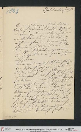 Briefwechsel Theodor Mommsen und Marie Mommsen geb. Reimer: Brief von Marie Mommsen an Theodor Mommsen