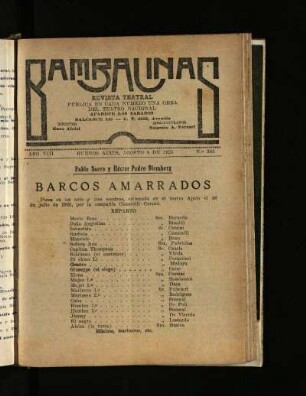 Barcos amarrados : pieza en un acto y tres cuadros