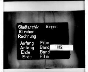 Kirchenrechnung der Stadt Siegen der Kirchmeister Ludwig Flender