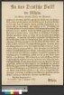 Bekanntmachung zur Proklamation des Deutschen Kaiserreichs durch Wilhelm I., König von Preußen vom 17. Januar 1871