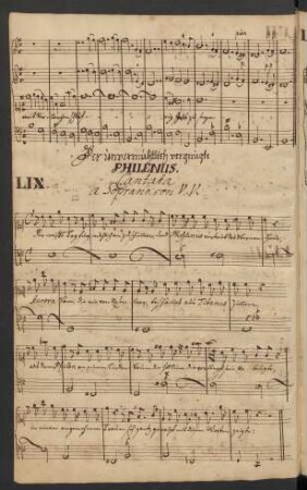 Der Unvermutlich vergnügte Philenus. Auszüge. Arr; S, vl (2), bc