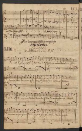 Der Unvermutlich vergnügte Philenus. Auszüge. Arr; S, vl (2), bc