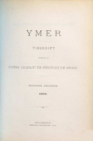 Ymer. 16. 1896