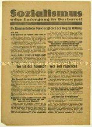 Aufruf der KPD zur Reichstagswahl 1930