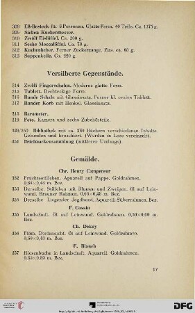 Versilberte Gegenstände (Nr. 314-351)