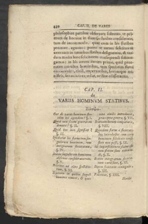 Cap. II. de Variis Hominum Statibus.