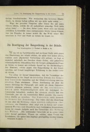 ¬Die¬ Beseitigung der Rangordnung in der Schule