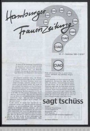 Hamburger Frauenzeitung : ... sagt tschüss