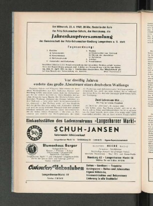 Jahreshauptversammlung der Gemeinschaft der Fritz-Schumacher-Siedlung Langenhorn e.V.