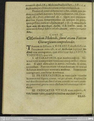 Caput IX. Methodom Medendi, simul etiam Fontem Chirurgicum comprehendit
