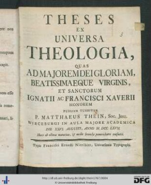 Theses Ex Universa Theologia