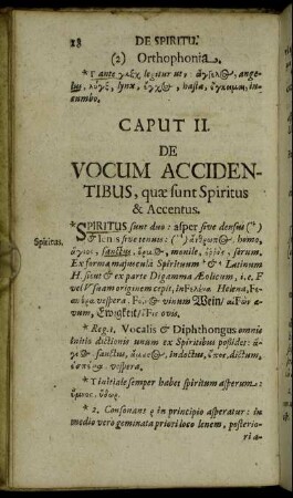 Caput II. De Vocum Accidentibus, quæ sunt Spiritus & Accentus.