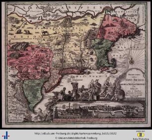 Recens edita totius Novi Belgii in America septentrionali siti.