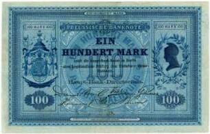 Geldschein, 100 Mark, 1.5.1874