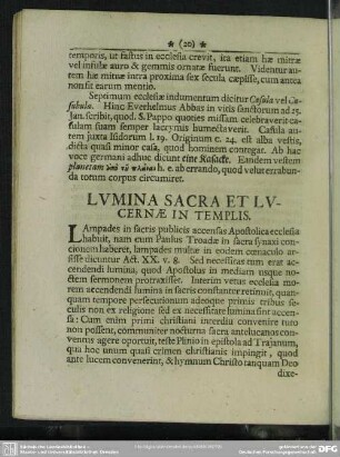 Lumina Sacra Et Lucernae In Templis