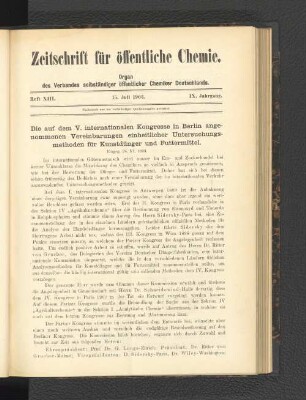 Heft XIII. 15. Juli 1903.