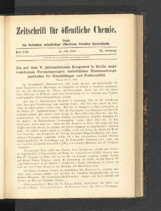 Heft XIII. 15. Juli 1903.