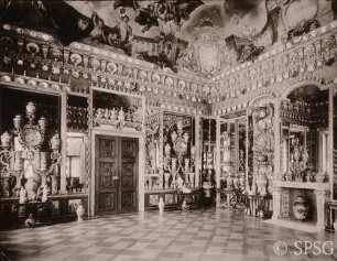 Berlin, Schloss Charlottenburg, Altes Schloss, Westflügel, Porzellankabinett, R. 95, Gesamteinsicht, vor der Zerstörung.