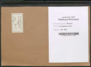 Kapitalien des Bonner Universitätsfonds bzw. Gymnasialfonds