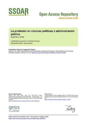 La profesión en ciencias políticas y administración pública