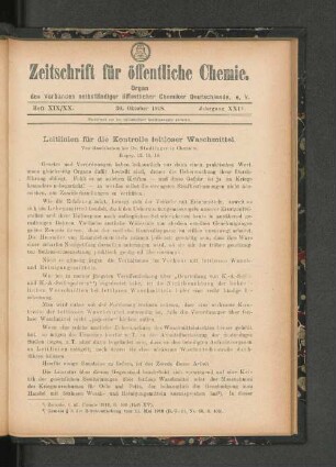 Heft XIX/XX. 30. Oktober 1918